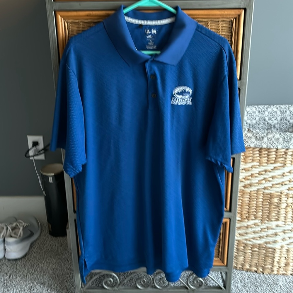 Men’s blue Adidas golf shirt. XL